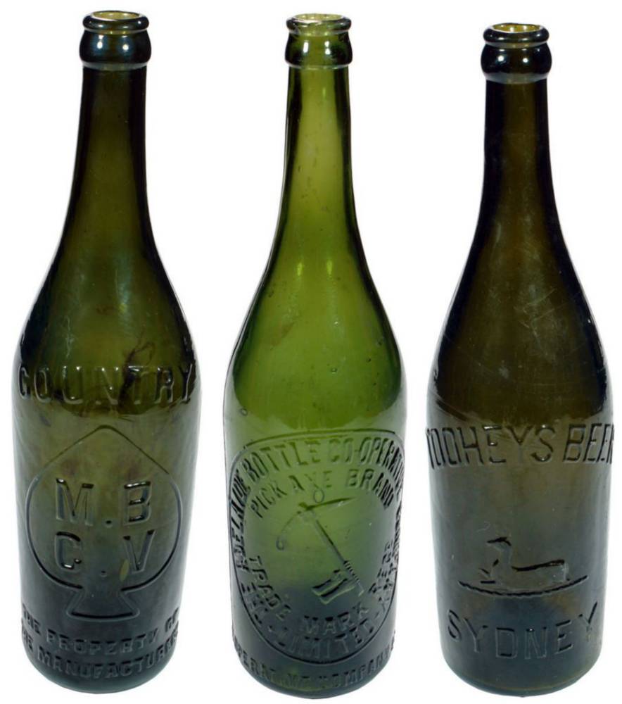 MBCV Adelaide Pickaxe Tooheys Beer Bottles