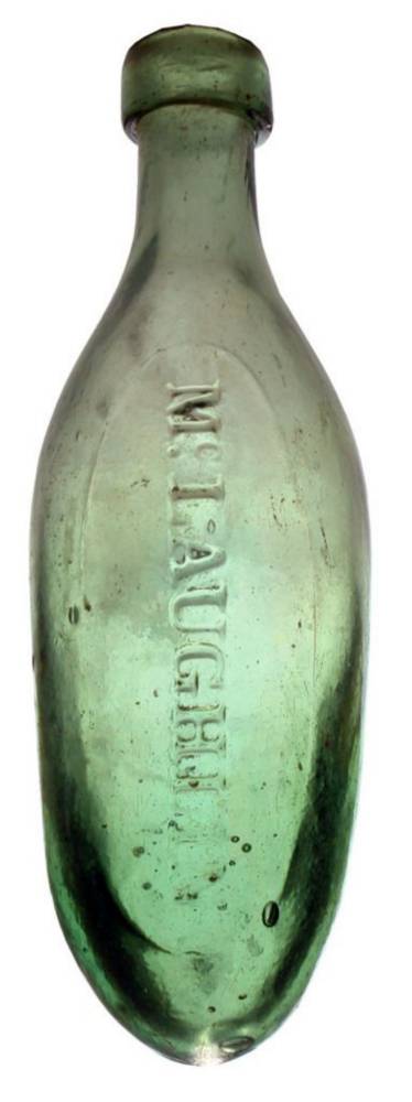 McLaughlin Light Green Glass Torpedo Bottle