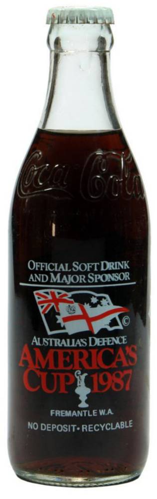Coca Cola America's Cup Fremantle 1987 Bottle