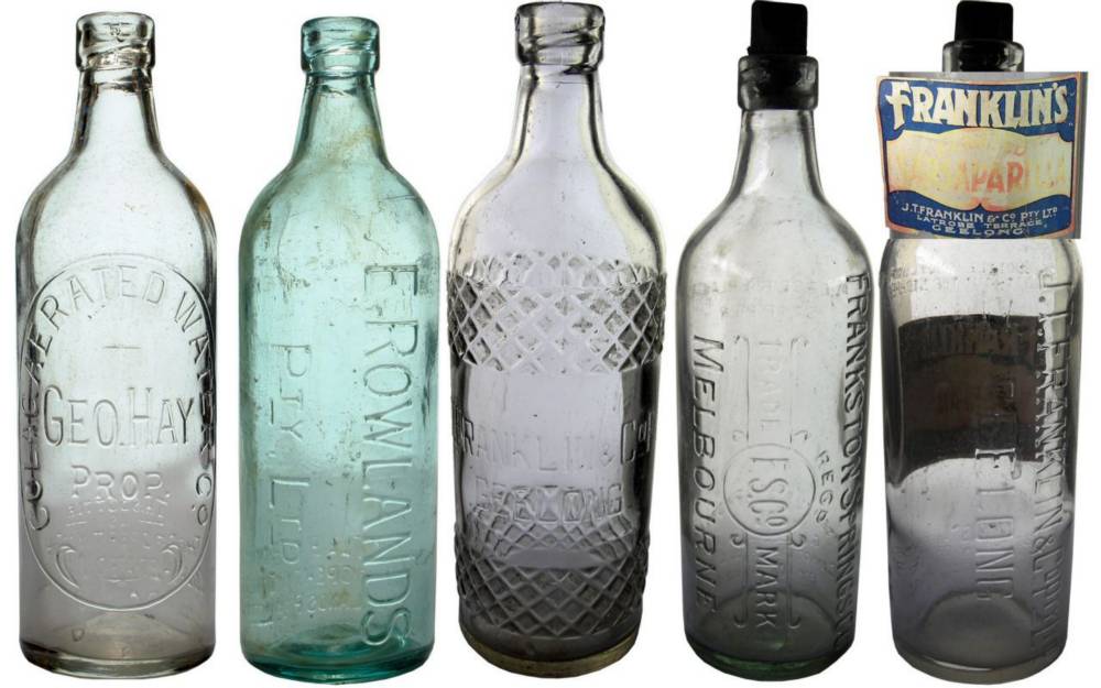 Collection Vintage Old Internal Thread Bottles