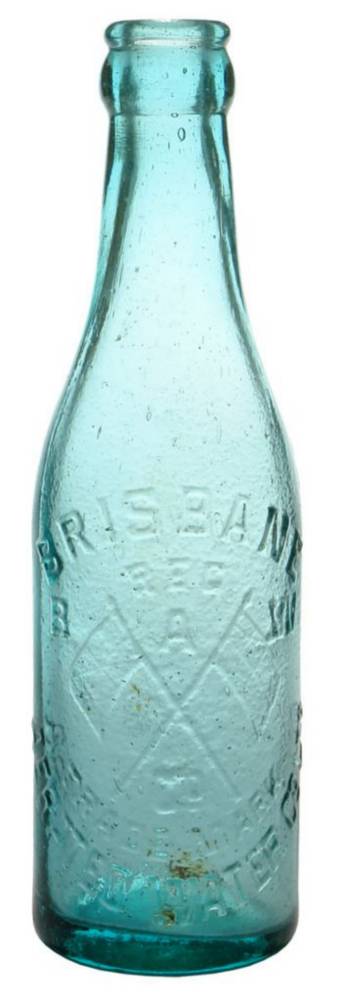Brisbane Aerated Water Flag Crown Seal Bottle