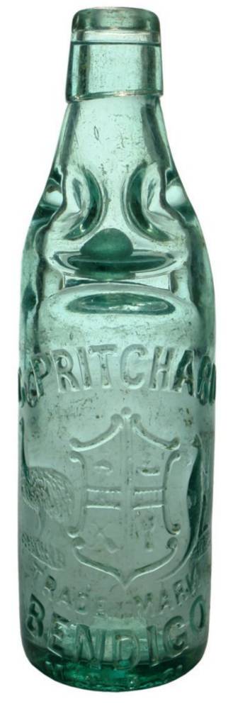 Pritchard Bendigo Coat Arms Codd Marble Bottle