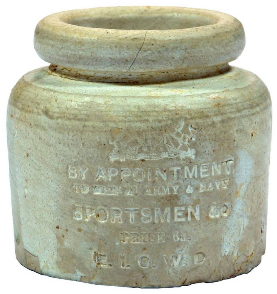 Army Navy Sportsmen Stoneware Jar