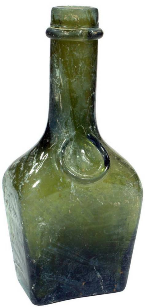 Squat Green Glass Benedictine Bottle