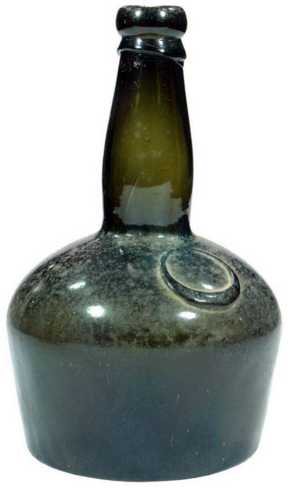 Squat Black Glass Benedictine Bottle