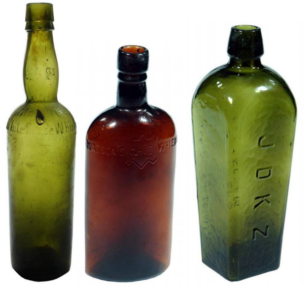 Collection Old Antique Spirits Bottles