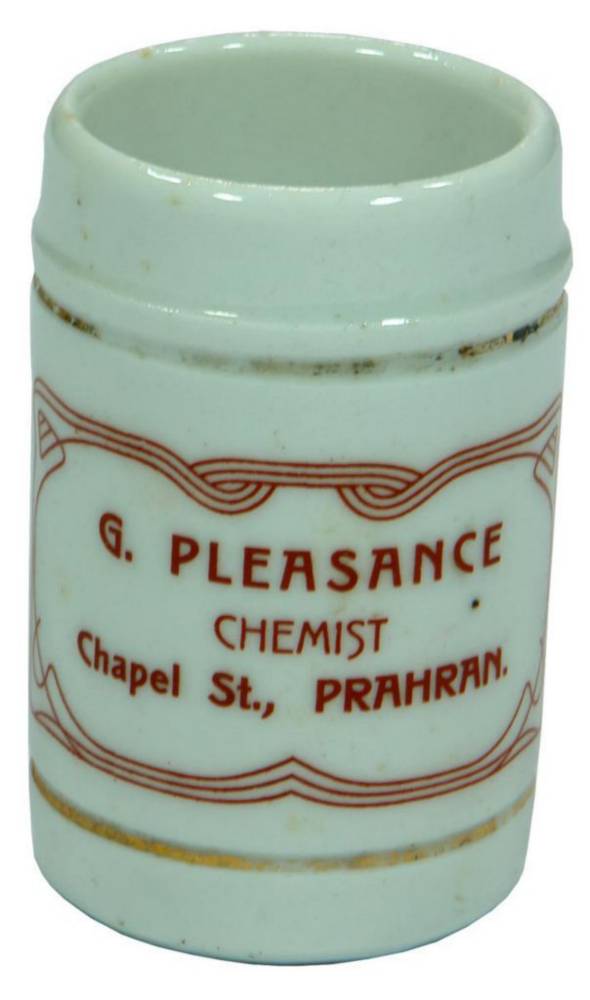 Pleasance Chemist Prahran Ceramic Ointment Pot