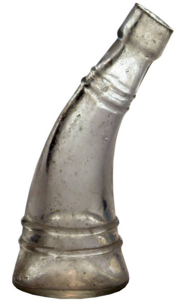 Horn shaped glass bottle