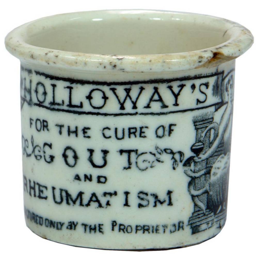 Holloways Gout Rheumatism Ceramic Ointment Pot
