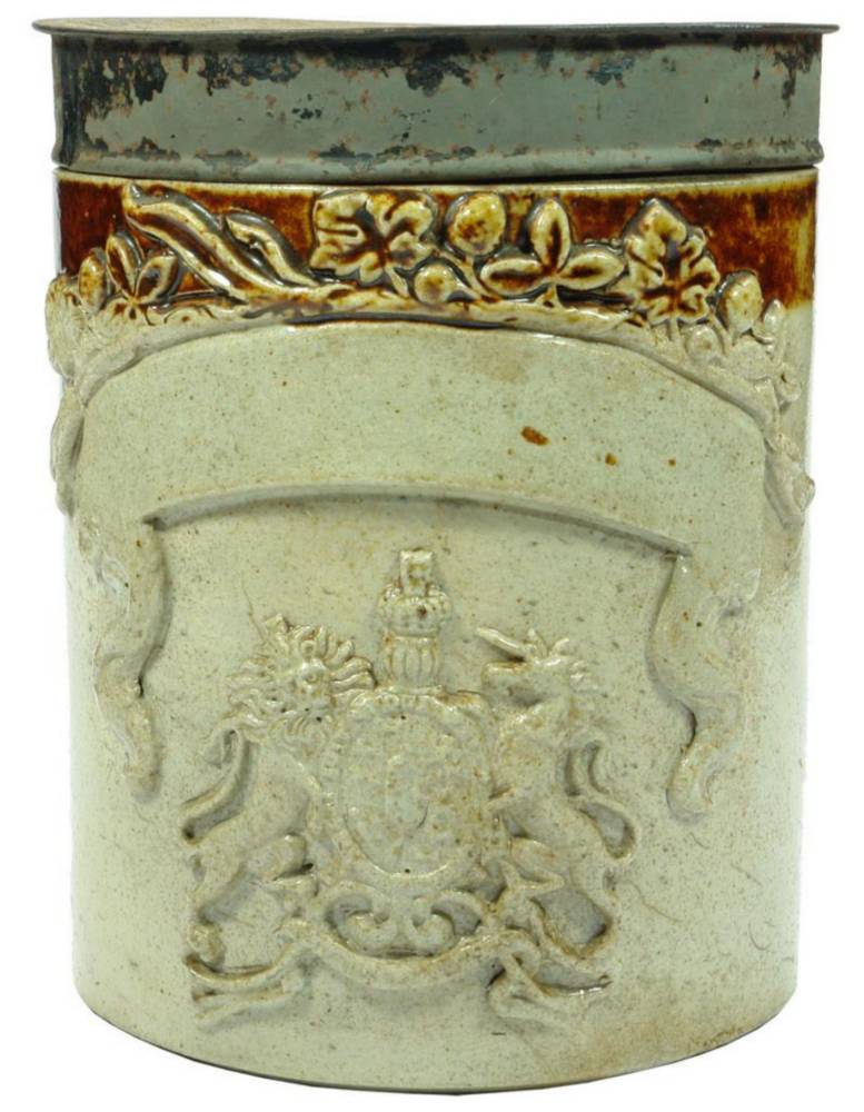 Coat of Arms Stoneware Tobacco Jar