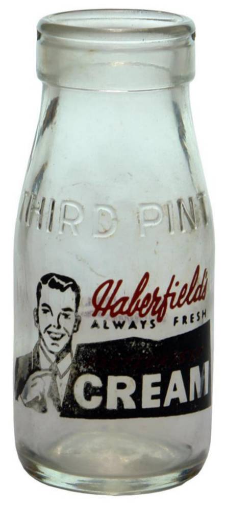 Haberfield's Imperial Third Pint Milk Bottle