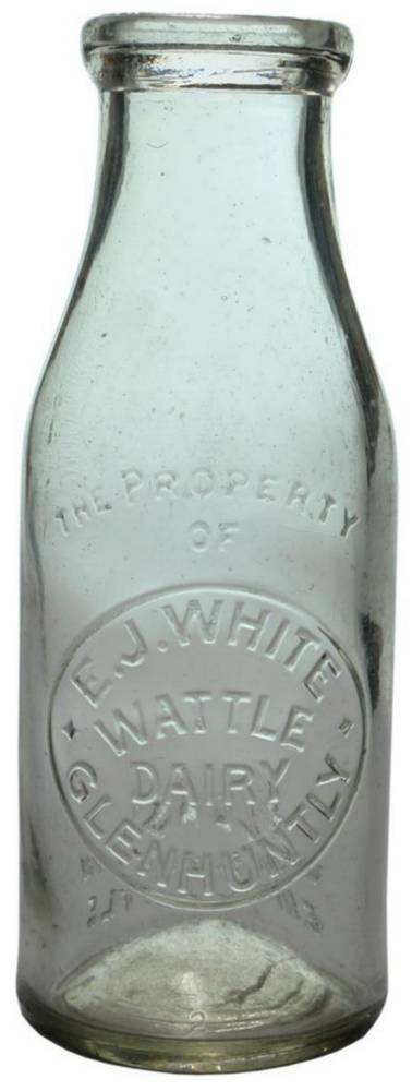 White Wattle Dairy Glenhuntly Milk Bottle