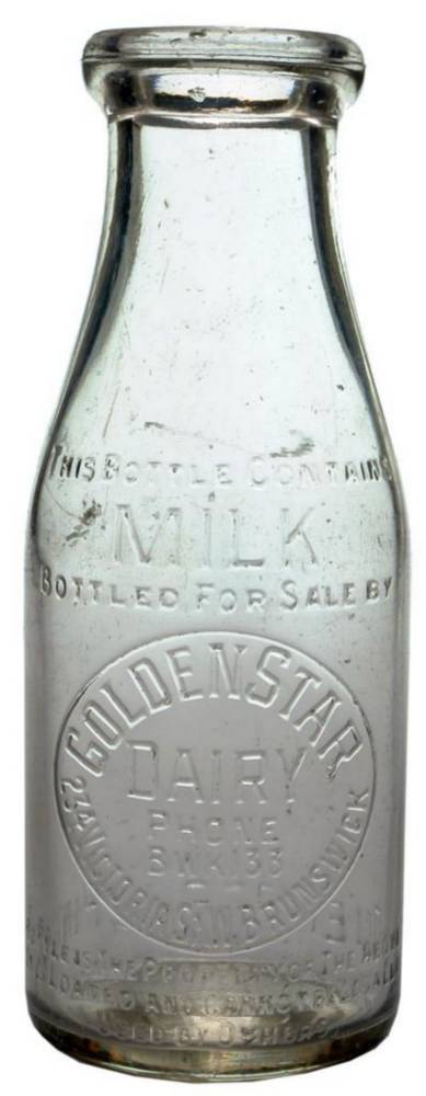 Golden Star Dairy Brunswick Vintage Milk Bottle
