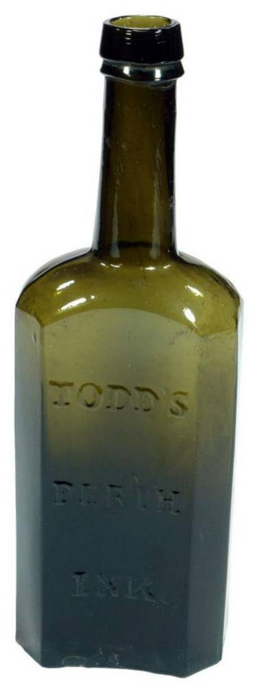 Todd's Perth Ink Black Glass Bottle