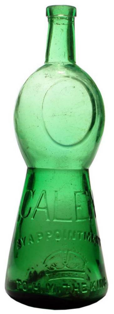 Caley Crown Green Glass Cordial Bottle