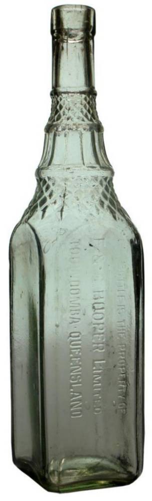 Hooper Toowoomba Vintage Old Cordial Bottle