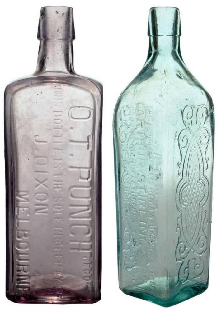 OT Dixon Stirling Antique Cordial Bottles
