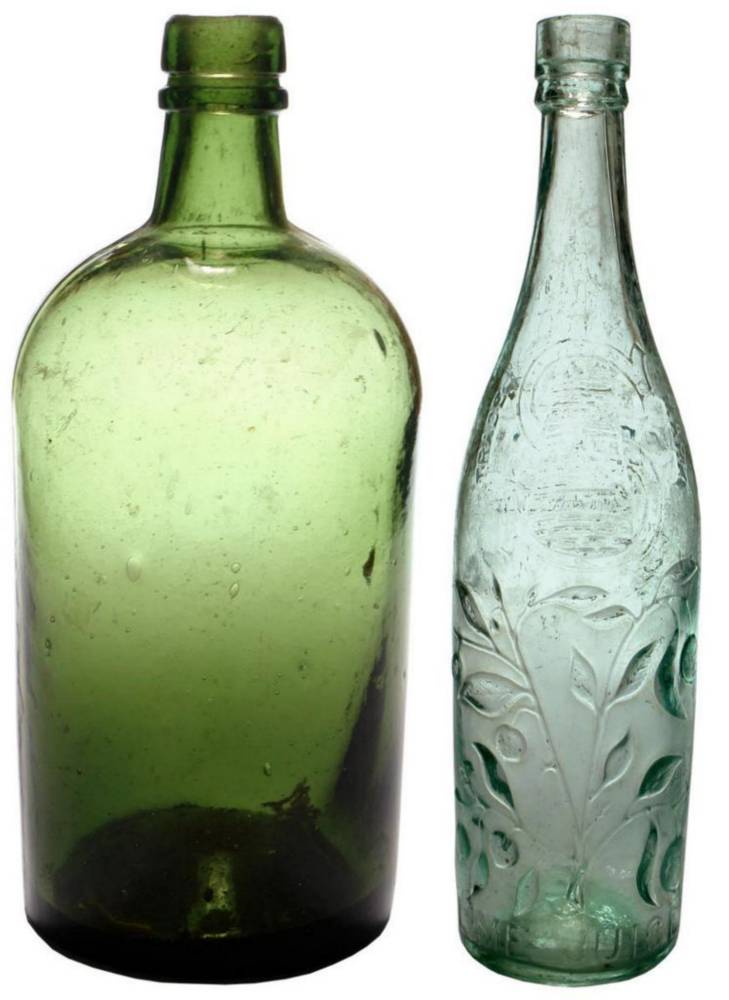 Stowers Lime Juice Antique Cordial Bottles