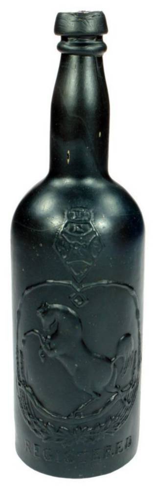 Registered Black Horse Ale Whisky Glass Bottle