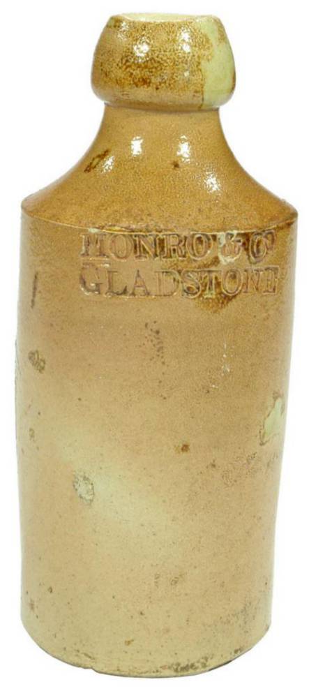 Monro Gladstone Impressed Stoneware Ginger Beer Bottle