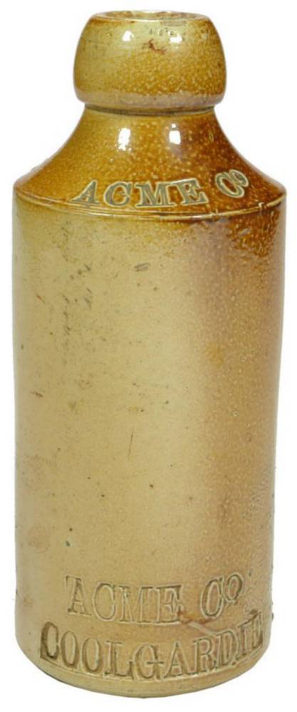 Acme Coolgardie Impressed Stoneware Ginger Beer Bottle