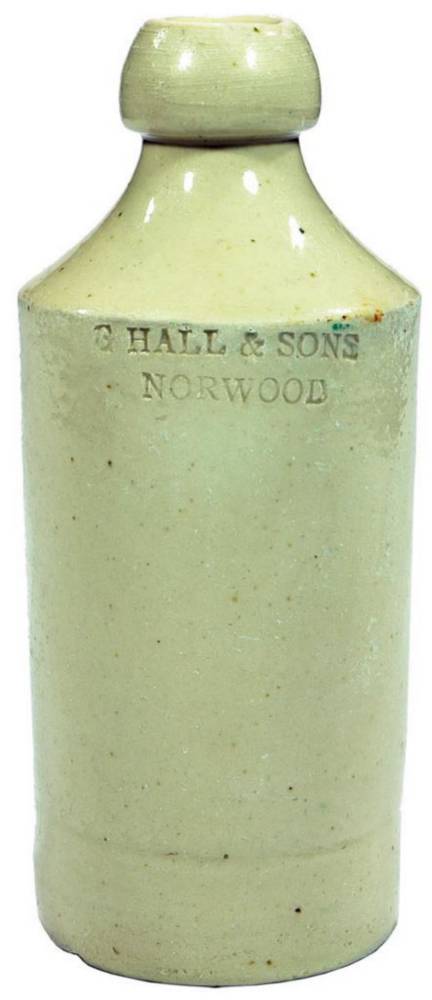 Hall Norwood Impressed stoneware ginger beer bottle