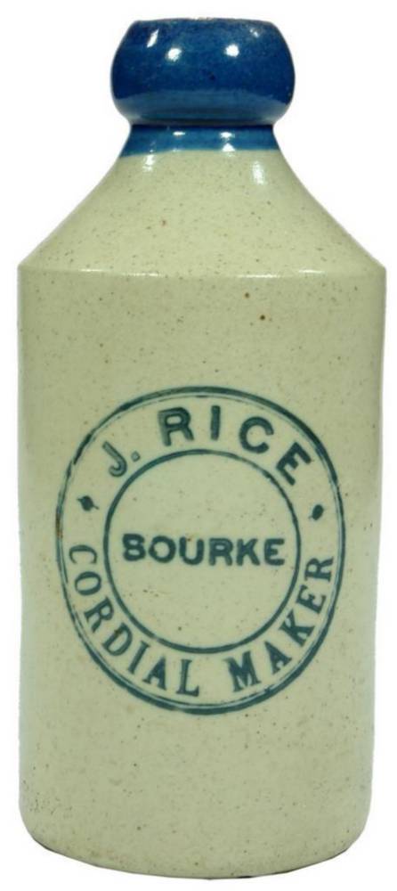 Rice Bourke Cordial Maker Ginger Beer Bottle