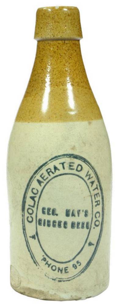 Colac Aerated Water Hay Ginger Beer Bottle