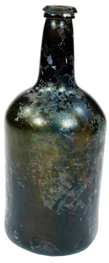 Black Glass Squat Cylinder Bottle