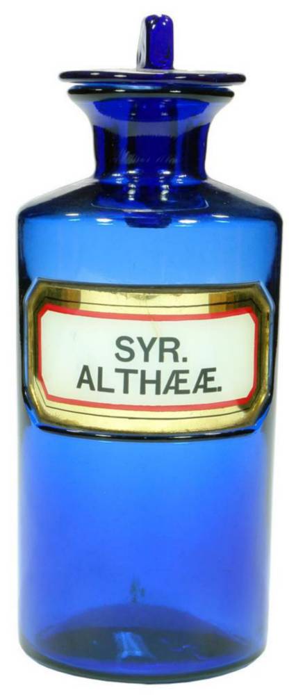 Syr Althae Cobalt Blue Glass Chemists Jar