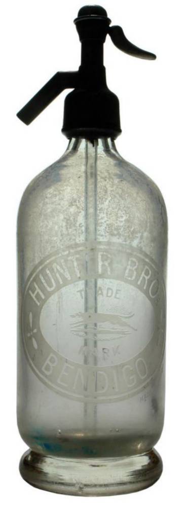 Hunter Bros Bendigo Greyhound Soda Syphon Bottle