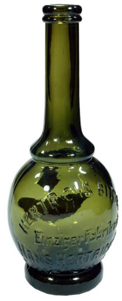 Hertrichs Bitter Green Glass Bottle