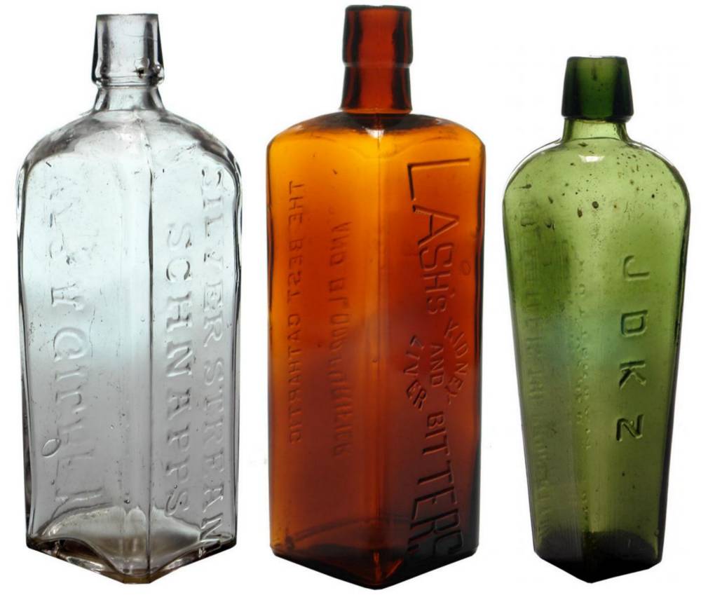 Collection Schnapps Gin Bitters Bottles