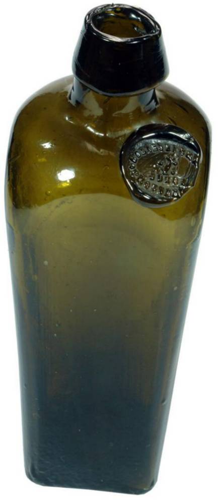 John de Kuyper Anchor Black Glass Gin Bottle