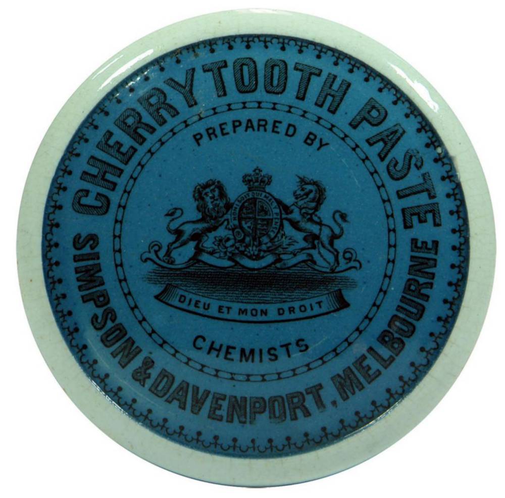 Simpson Davenport Cherry Tooth Paste Melbourne Potlid