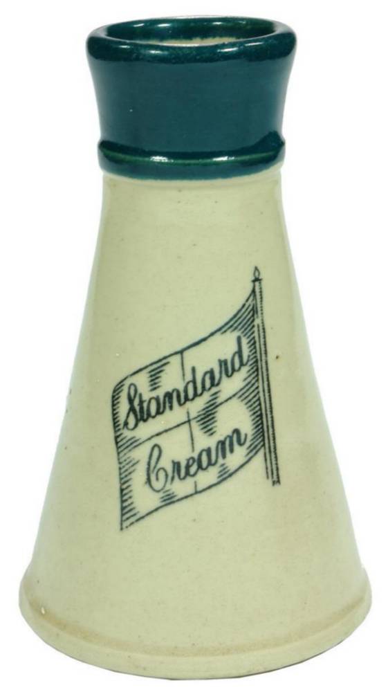 Standard Cream Green Top Stoneware Jar