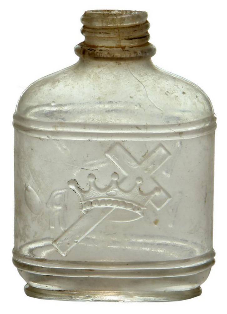 Holy Water Crown Cross Antique Bottle