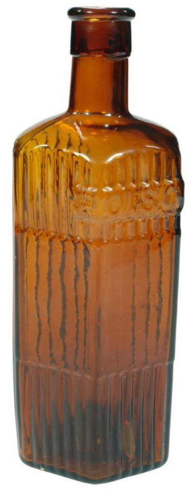 Poison Hexagonal Glass Amber Bottle