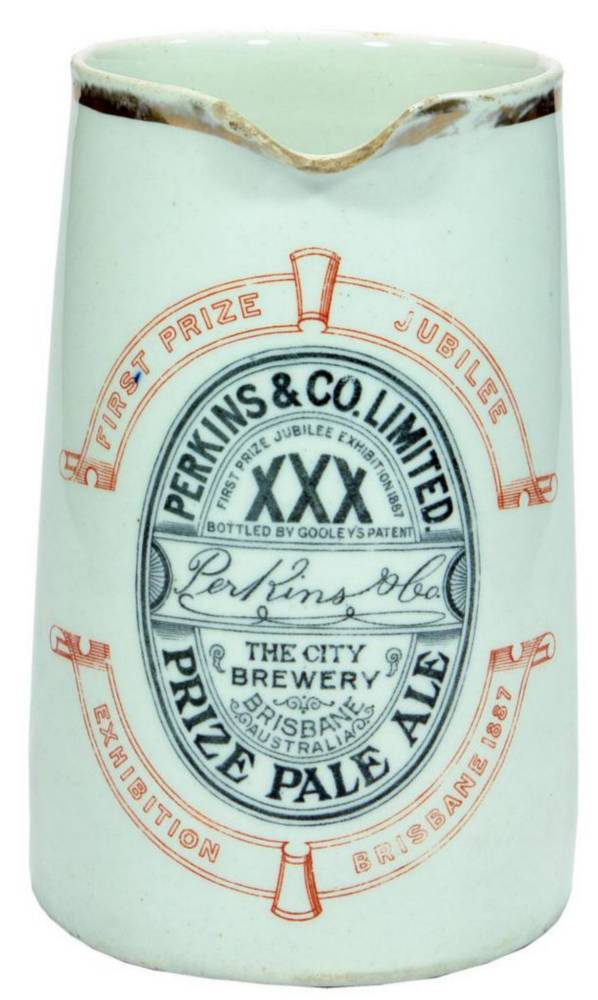Perkins Limited Pale Ale Brisbane Advertising Water Jug