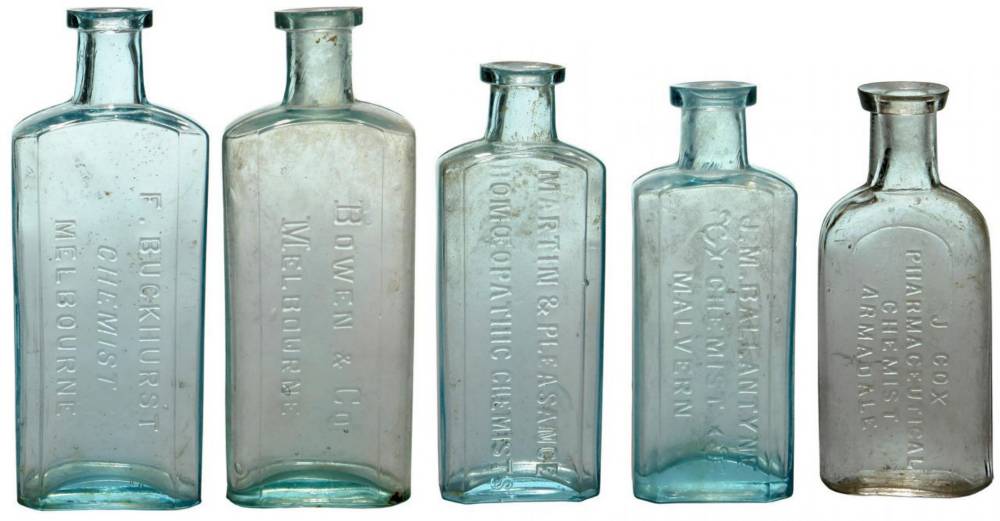 Collection Melbourne Suburban Chemist Bottles