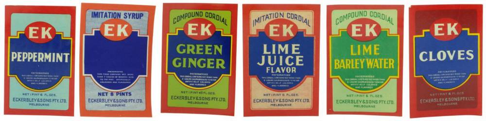 Eckersley Sons Melbourne Ephemera Labels
