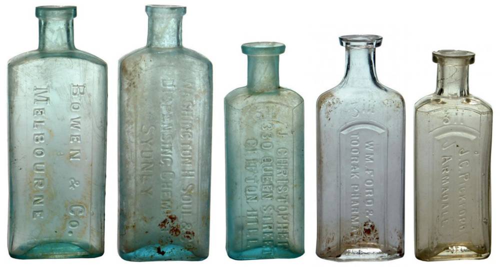 Collection Melbourne Suburban Chemist Bottles