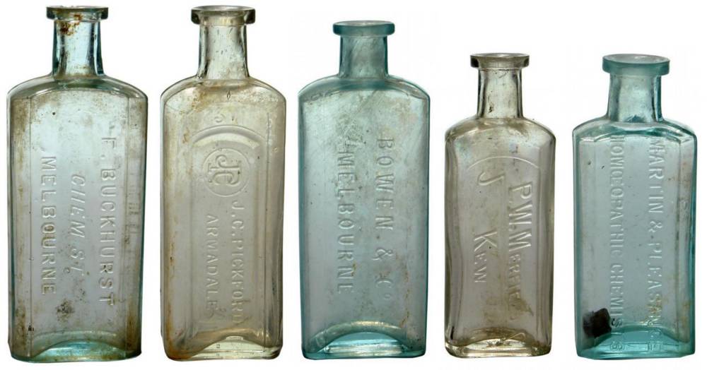 Collection Melbourne Suburban Chemist Bottles