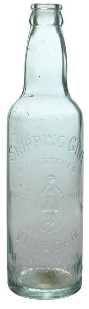 Clear Glass Skipping Girl Vinegar Bottle