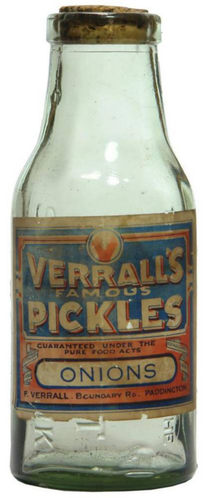 Pitt Sunnybank Verrall's famous Pickles Paddington Jar
