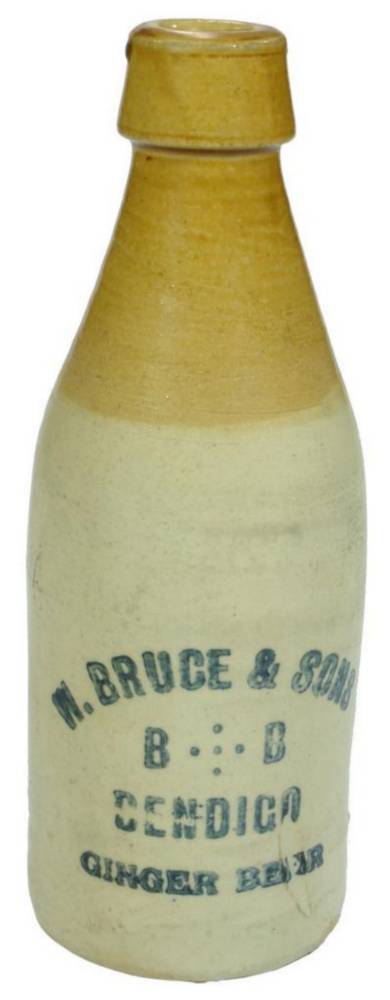 Bruce Bendigo Stoneware Pottery Ginger Beer Bottle