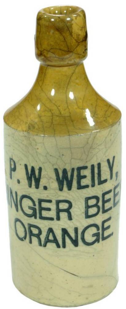 Weily Ginger Beer Orange Stoneware Bottle