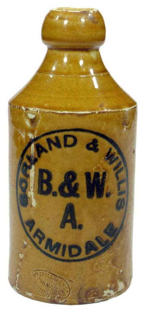 Borland Willis Armidale Stone Ginger Beer Bottle