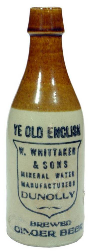 Ye Old English Whittaker Dunolly Ginger Beer Bottle