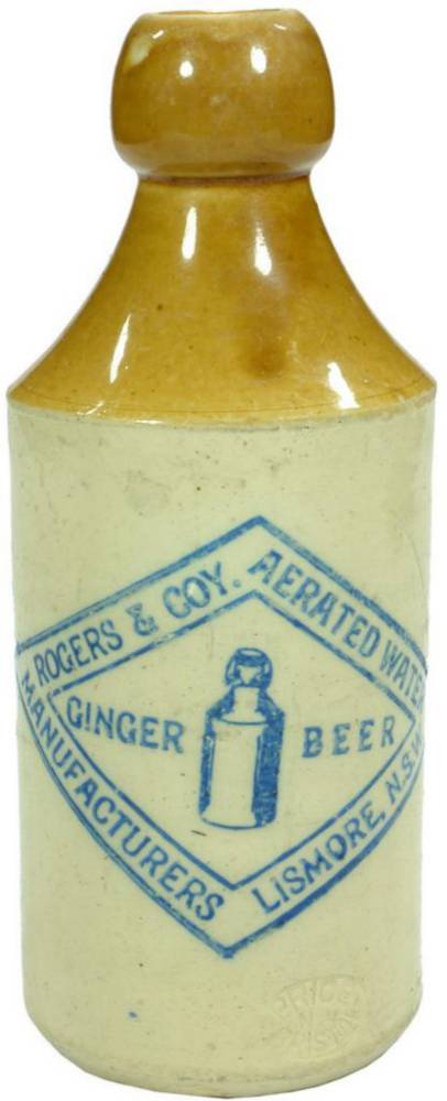 Rogers Lismore Stoneware Ginger Beer Bottle